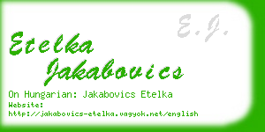 etelka jakabovics business card